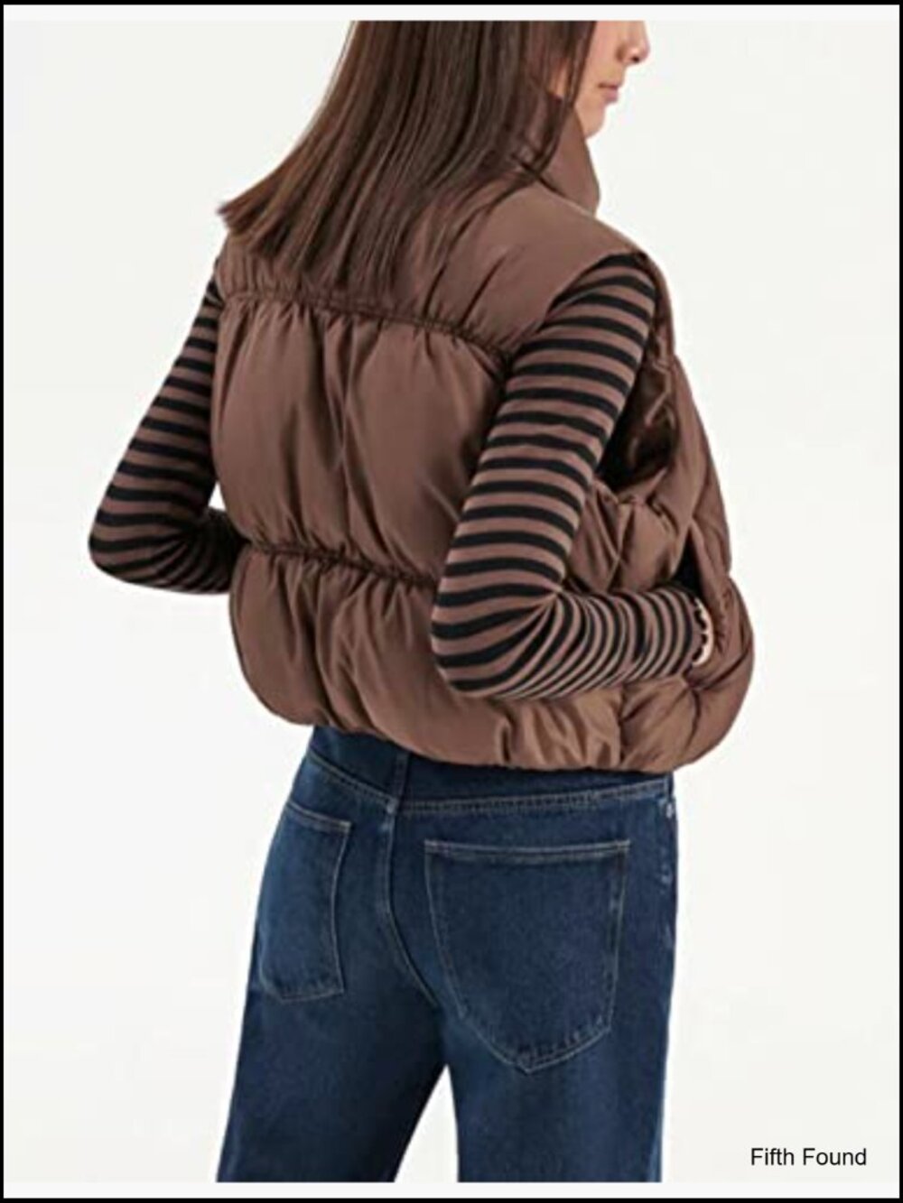 Cropped Puffer Vest Zip Up Stand Collar Lightweight Sleeveless Gilet Pockets - Picture 2 of 7